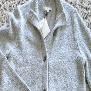 Banana Republic Gray Cardigan Sweater with Textured Knit